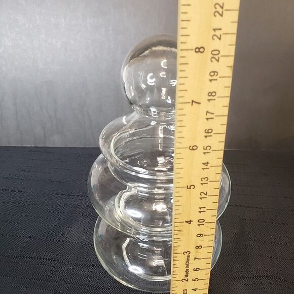 Adorable Pagoda Apothecary Stackable 3 Tiered Glass Jars 8" CHIP Price Reduced - Picture 6 of 6